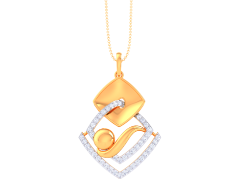 3D Printable Cad jewelry design of Lady diamond Pendant 3D Модель