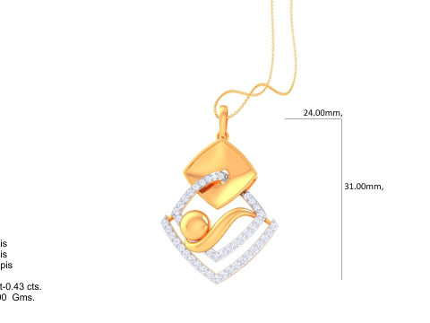 3D Printable Cad jewelry design of Lady diamond Pendant 3D 模型