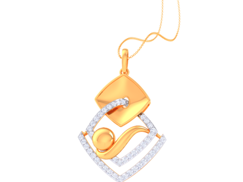 3D Printable Cad jewelry design of Lady diamond Pendant 3D 模型