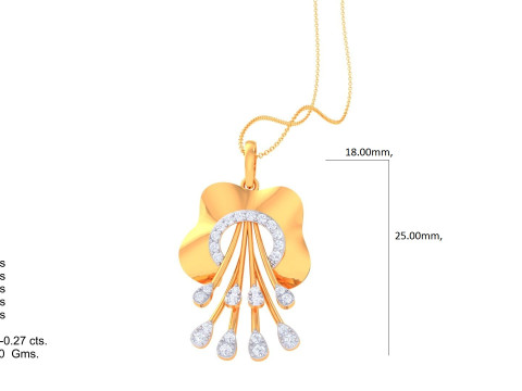3D Printable Cad jewelry design of Lady diamond Pendant 3D Модель
