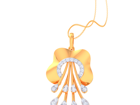3D Printable Cad jewelry design of Lady diamond Pendant 3D Модель