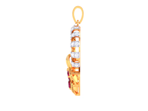 3D Printable Cad jewelry design of Lady diamond Pendant 3D Model