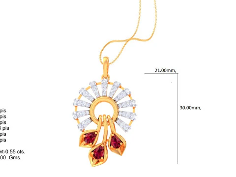 3D Printable Cad jewelry design of Lady diamond Pendant 3D Model