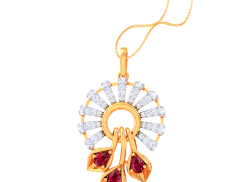 3D Printable Cad jewelry design of Lady diamond Pendant 3D Model