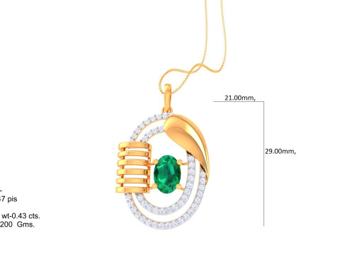 3D Printable Cad jewelry design of Lady diamond Pendant 3D Модель