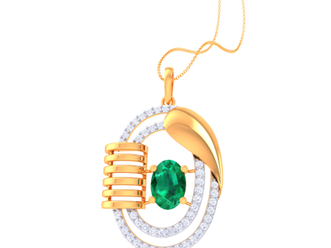 3D Printable Cad jewelry design of Lady diamond Pendant 3D Модель