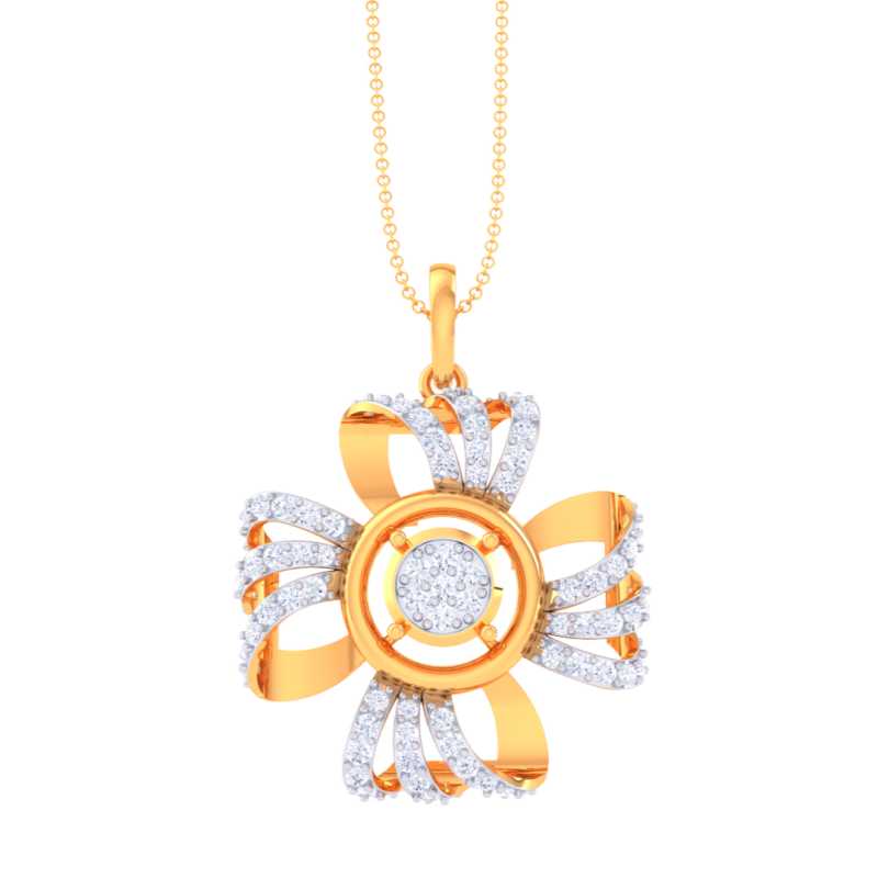 3D Printable Cad jewelry design of Lady diamond Pendant 3D Model .c4d .max .obj .3ds .fbx .stl .blend 