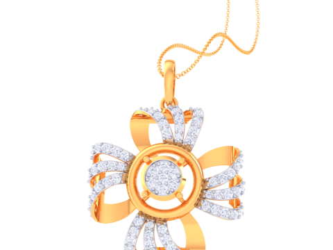 3D Printable Cad jewelry design of Lady diamond Pendant 3D Model