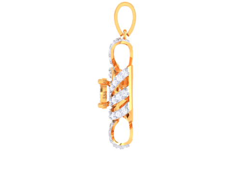 3D Printable Cad jewelry design of Lady diamond Pendant 3D Model