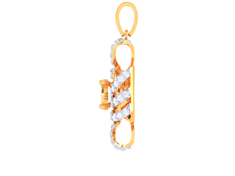 3D Printable Cad jewelry design of Lady diamond Pendant 3D Model