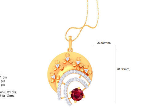 3D Printable Cad jewelry design of Lady diamond Pendant 3D Модель
