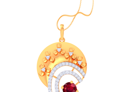 3D Printable Cad jewelry design of Lady diamond Pendant 3D Модель