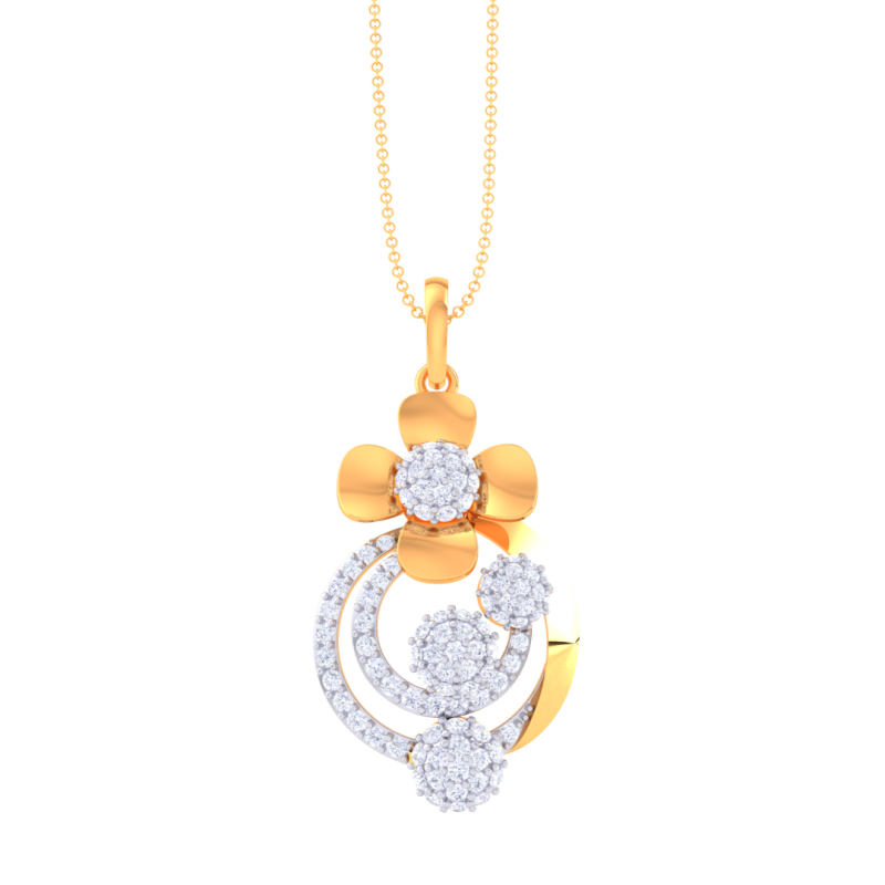 3D Printable Cad jewelry design of Lady diamond Pendant Modèle 3D .c4d .max .obj .3ds .fbx .stl .blend
