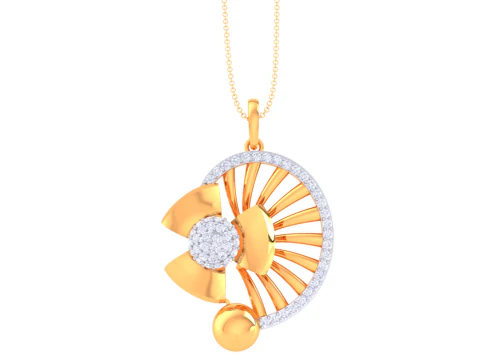 3D Printable Cad jewelry design of Lady diamond Pendant 3D Model