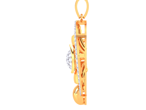 3D Printable Cad jewelry design of Lady diamond Pendant Model 3D