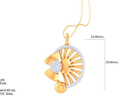 3D Printable Cad jewelry design of Lady diamond Pendant Model 3D