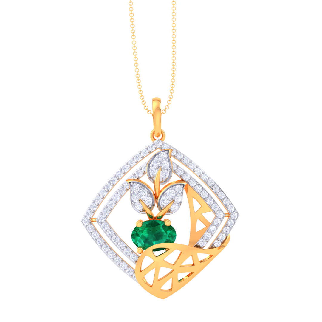 3D Printable Cad jewelry design of Lady diamond Pendant 3D Model .c4d .max .obj .3ds .fbx .stl .blend 