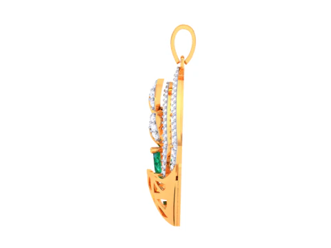 3D Printable Cad jewelry design of Lady diamond Pendant 3D Model