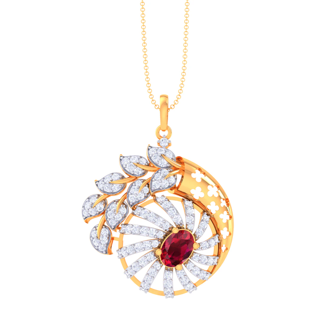 3D Printable Cad jewelry design of Lady diamond Pendant 3D Model .c4d .max .obj .3ds .fbx .stl .blend 