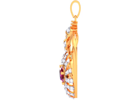 3D Printable Cad jewelry design of Lady diamond Pendant 3D Model