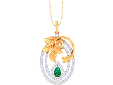 3D Printable Cad jewelry design of Lady diamond Pendant Model 3D