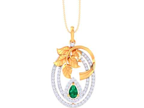 3D Printable Cad jewelry design of Lady diamond Pendant 3D Model