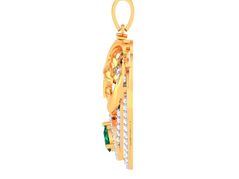3D Printable Cad jewelry design of Lady diamond Pendant 3D Model