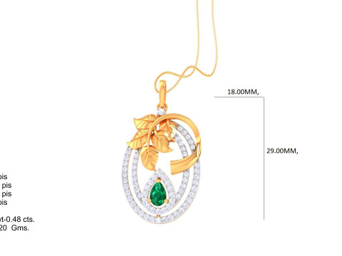 3D Printable Cad jewelry design of Lady diamond Pendant 3D 모델