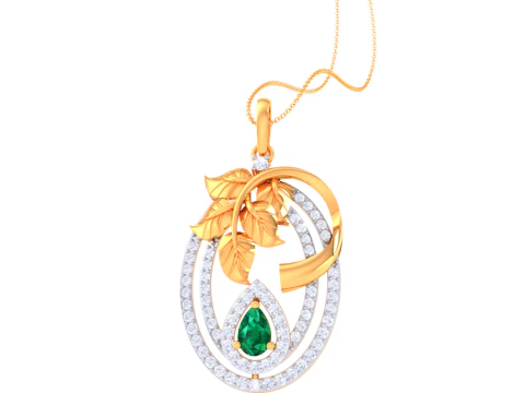 3D Printable Cad jewelry design of Lady diamond Pendant 3D Model