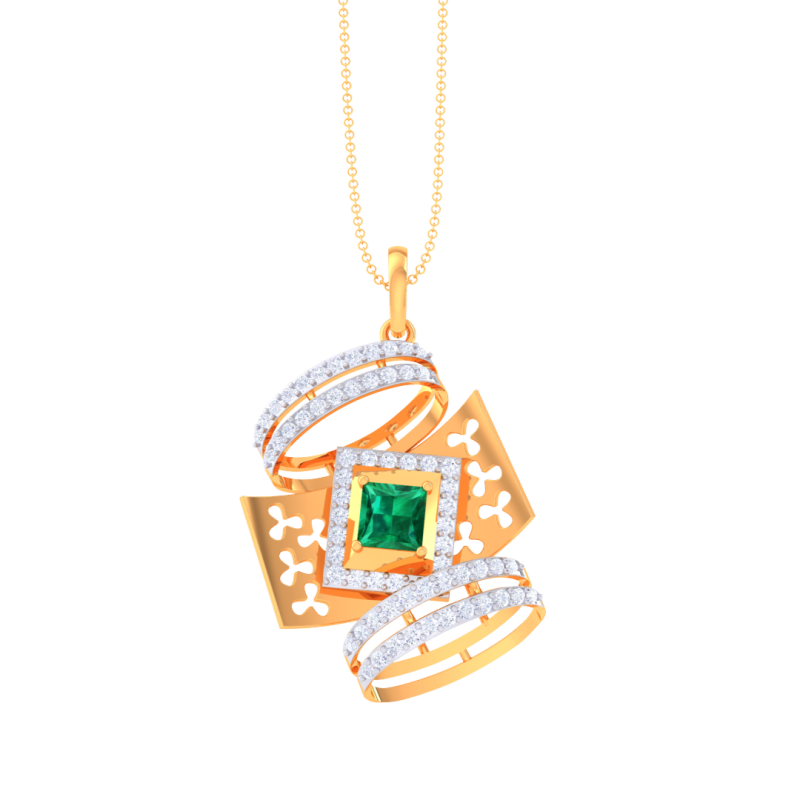 3D Printable Cad jewelry design of Lady diamond Pendant Modèle 3D .c4d .max .obj .3ds .fbx .stl .blend