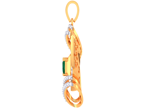 3D Printable Cad jewelry design of Lady diamond Pendant Modèle 3D