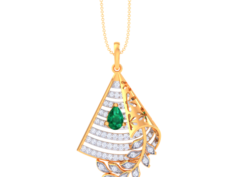 3D Printable Cad jewelry design of Lady diamond Pendant Model 3D