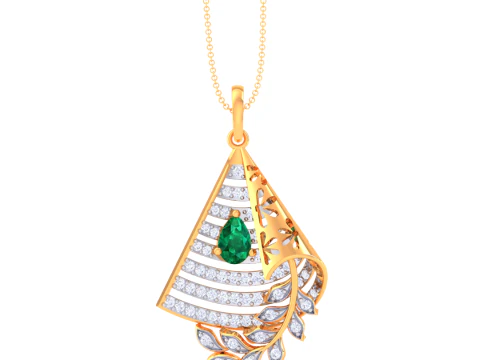 लेडी डायमंड पेंडेंट का 3डी प्रिंट करने योग्य कैड आभूषण डिजाइन 3D मॉडल