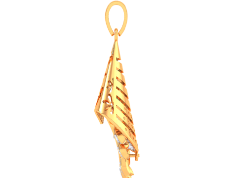 3D Printable Cad jewelry design of Lady diamond Pendant 3D Model