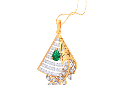 3D Printable Cad jewelry design of Lady diamond Pendant 3D Model