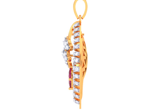 3D Printable Cad jewelry design of Lady diamond Pendant 3D Model