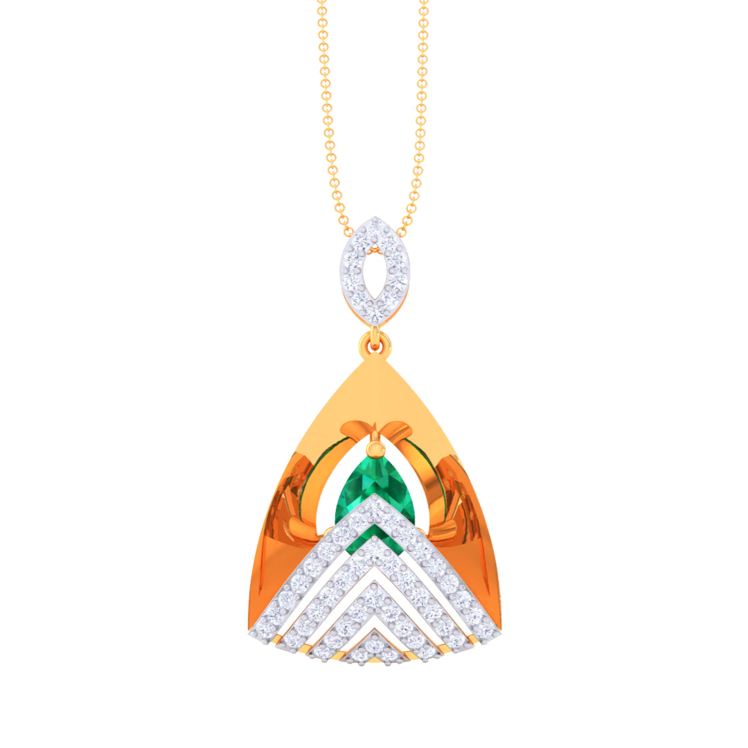 3D Printable Cad jewelry design of Lady diamond Pendant 3D Model .c4d .max .obj .3ds .fbx .stl .blend 