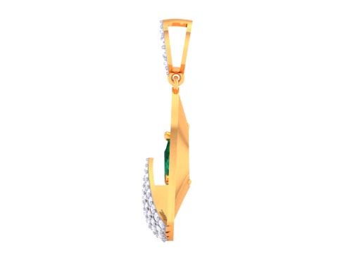 3D Printable Cad jewelry design of Lady diamond Pendant 3D Model