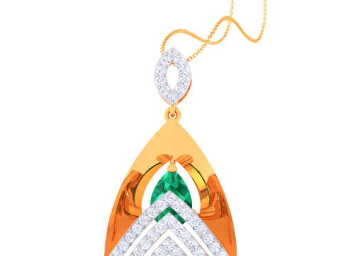 3D Printable Cad jewelry design of Lady diamond Pendant 3D Model