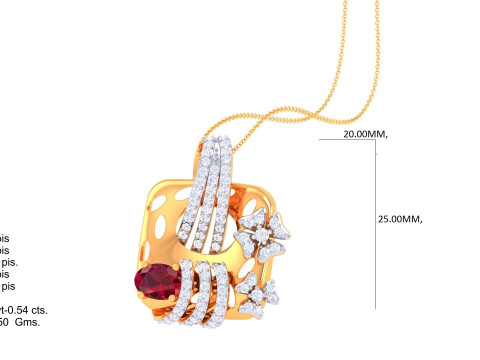 3D Printable Cad jewelry design of Lady diamond Pendant 3D मॉडल