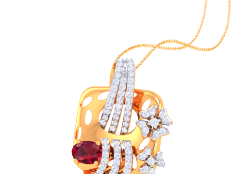 3D Printable Cad jewelry design of Lady diamond Pendant 3D मॉडल