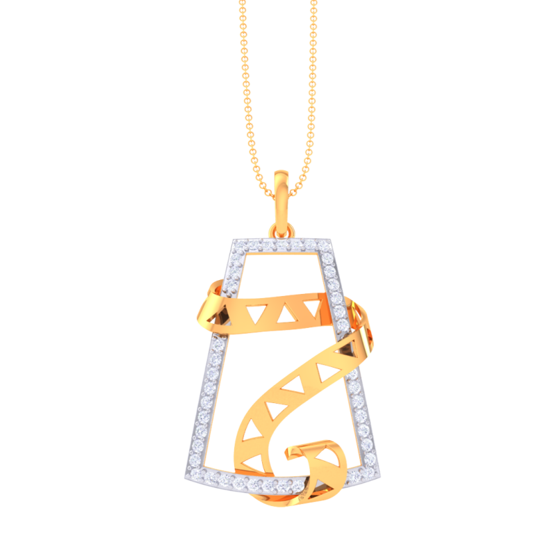 3D Printable Cad jewelry design of Lady diamond Pendant Modèle 3D .c4d .max .obj .3ds .fbx .stl .blend