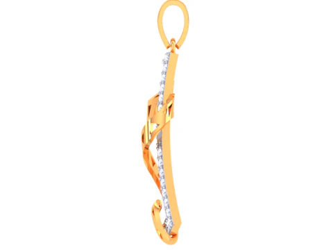 3D Printable Cad jewelry design of Lady diamond Pendant 3D Model