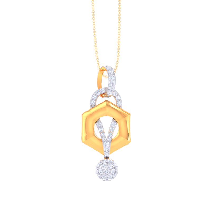 3D Printable Cad jewelry design of Lady diamond Pendant 3D Model .c4d .max .obj .3ds .fbx .stl .blend