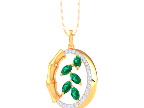 3D Printable Cad jewelry design of Lady diamond Pendant Model 3D