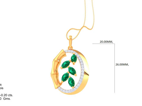 3D-печать CAD-дизайна ювелирного кулона Lady с бриллиантами 3D Модель