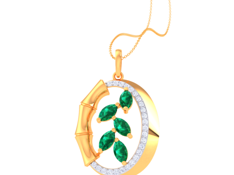 3D Printable Cad jewelry design of Lady diamond Pendant Modelo 3D