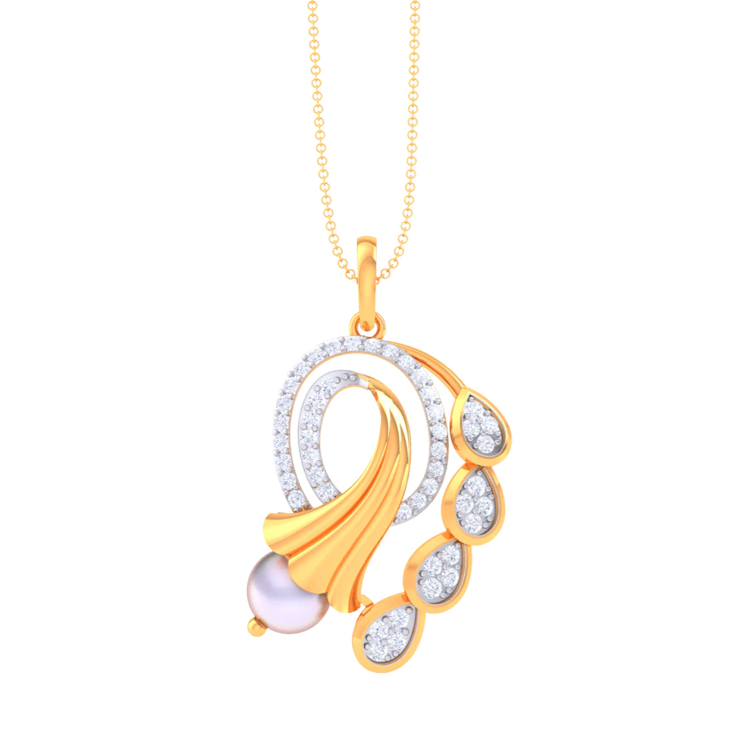 3D Printable Cad jewelry design of Lady diamond Pendant 3D Model .c4d .max .obj .3ds .fbx .stl .blend 