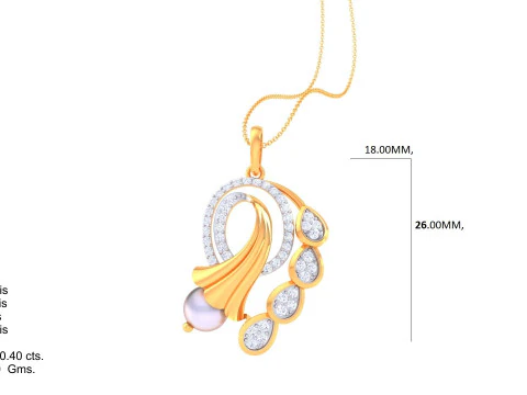 3D Printable Cad jewelry design of Lady diamond Pendant 3D Model