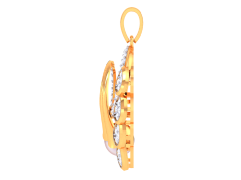 3D Printable Cad jewelry design of Lady diamond Pendant Model 3D